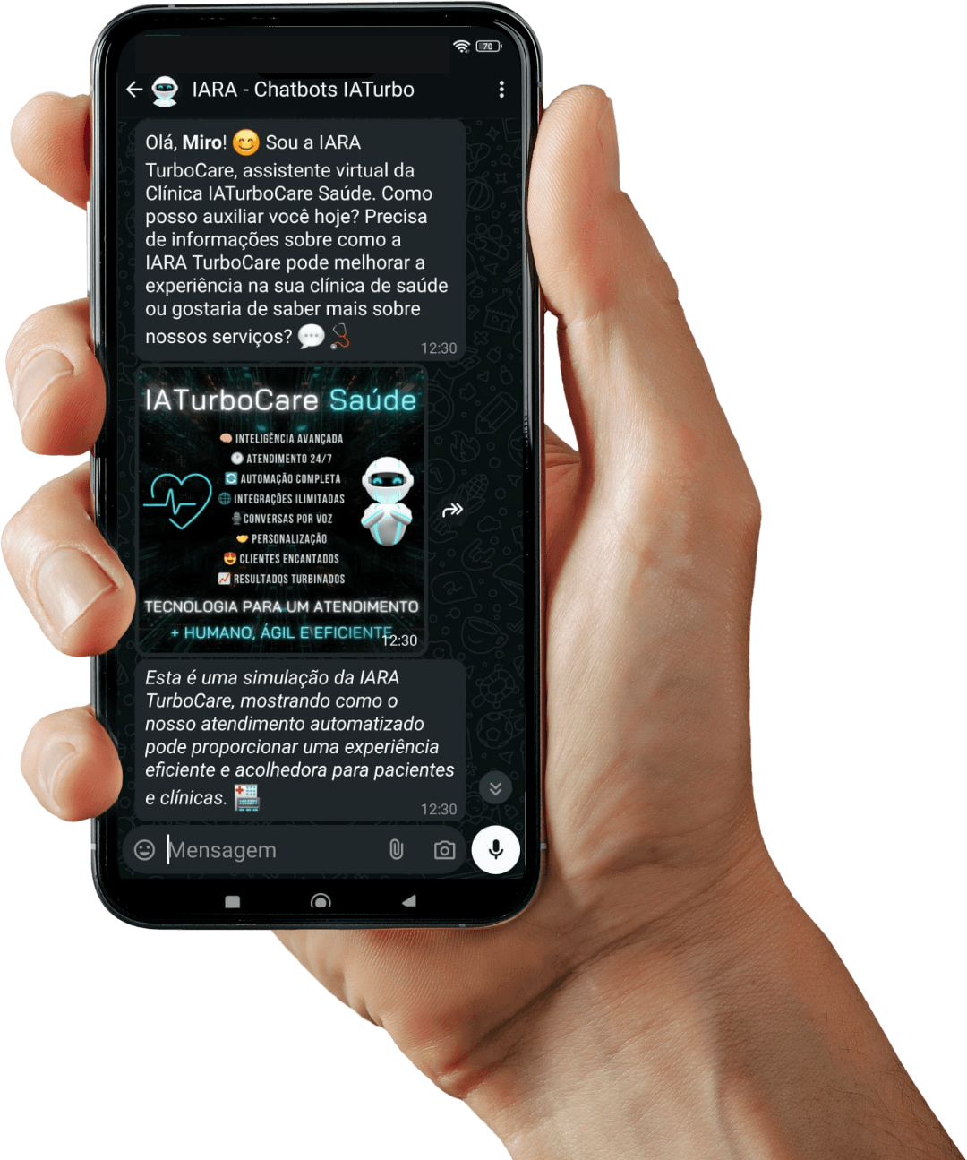 IARA no WhatsApp - Conversa real