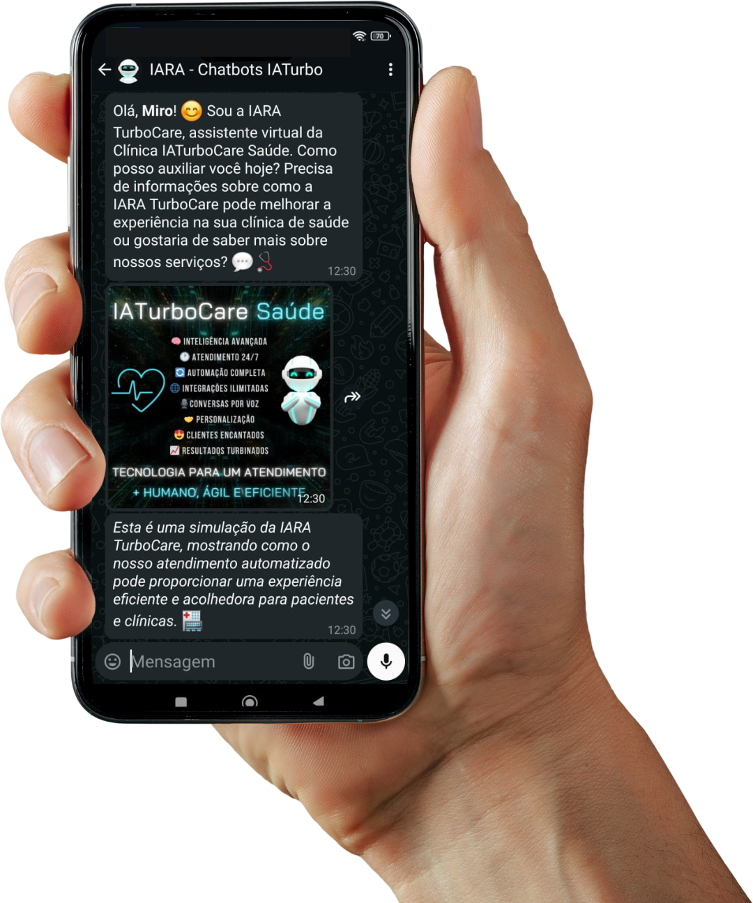 IARA no WhatsApp - Conversa real